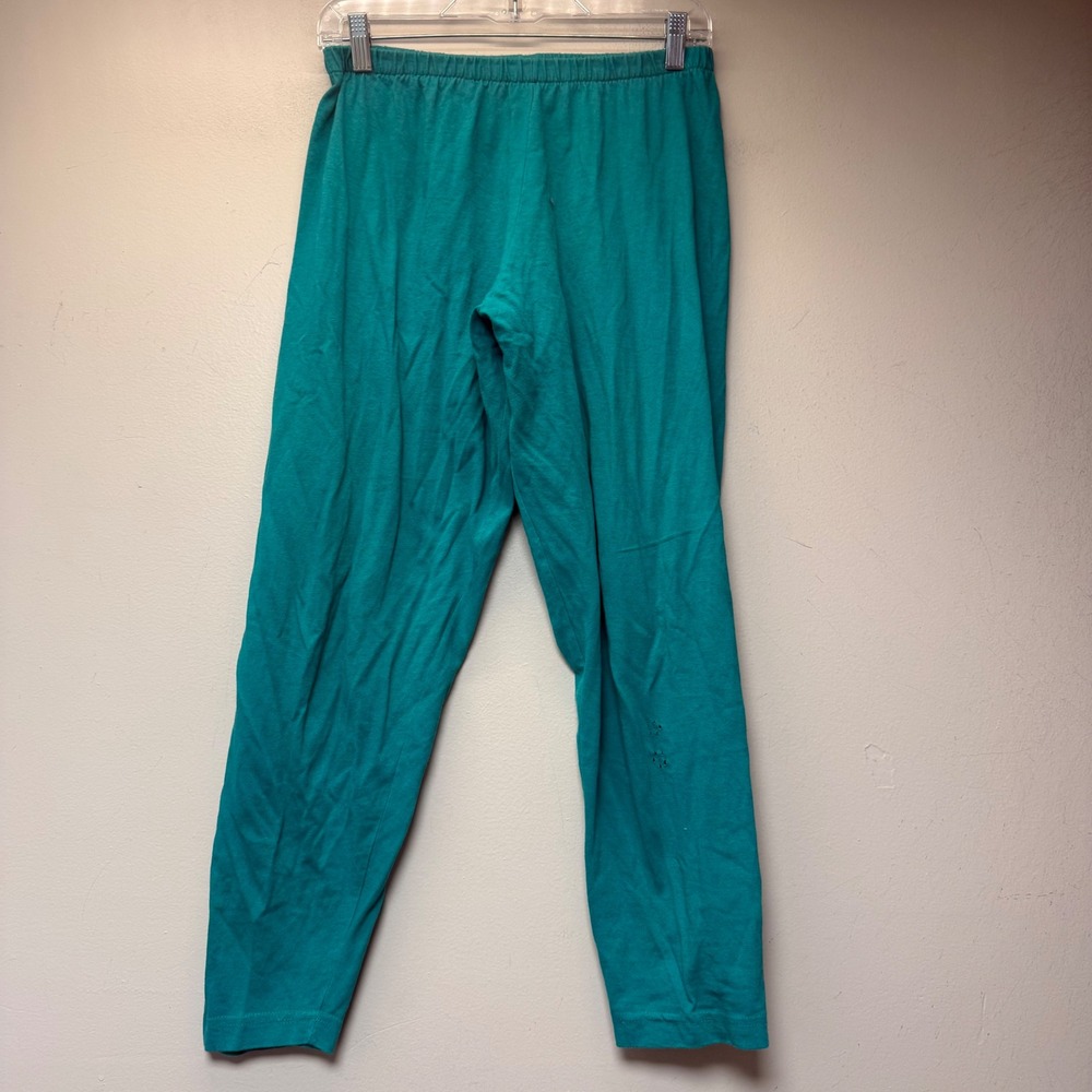 L.H. Leggings Women One Size Teal Fair Vintage 90s Cotton Made in USA 14592